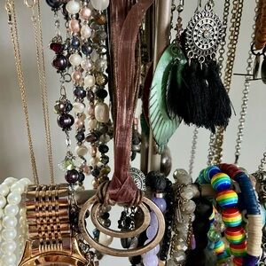 Assorted Jewelry Collection Opal Ribbon Knot Necklace (ALL or details in script)